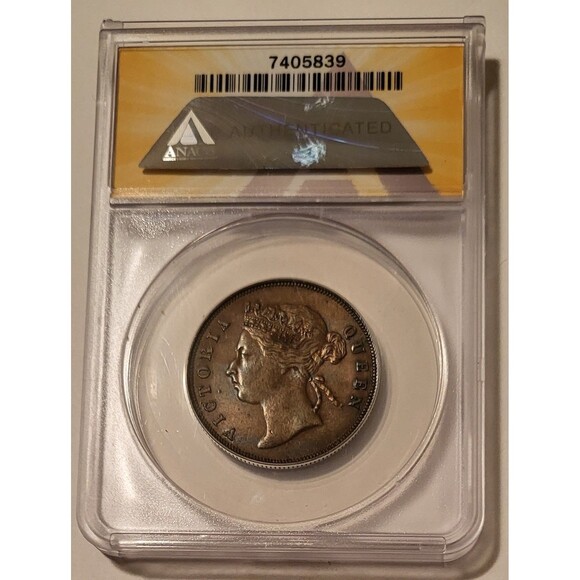 Straits Settlements -Malaysia- Victoria 1897 Cent AU50 ANACS - Picture 2 of 4